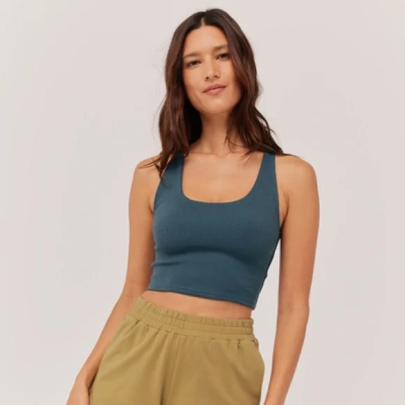 ‼️NWT: Pact Organic Women's Ore Ribbed Bra Top - S - Picture 1 of 3